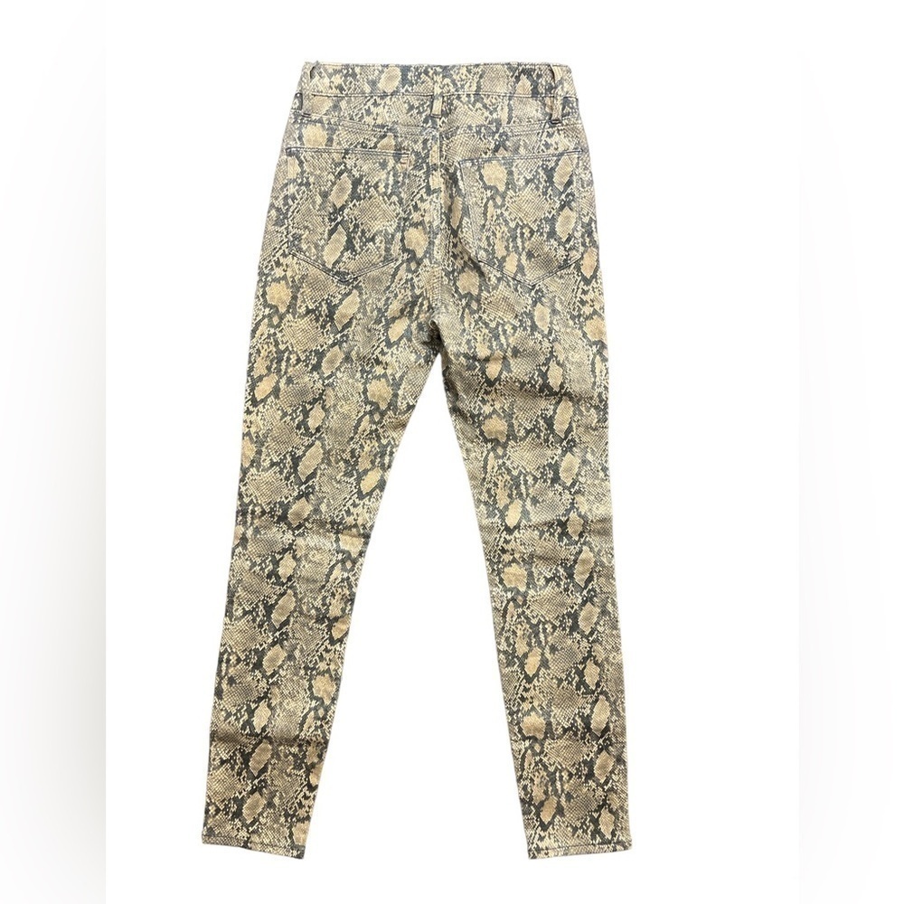 Frame Denim Jeans  Coated Python Le High Skinny Crop Stretch Wax Coated Tan /25 - Picture 4 of 7